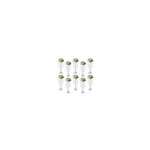 【並行輸入品】10Pcs Tabletop Luxury Silver Metal Wedding Flower Trumpet Vase,の画像