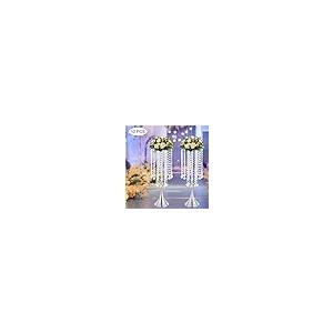 【並行輸入品】10Pcs Tabletop Luxury Silver Metal Wedding Flower Trumpet Vase,の画像