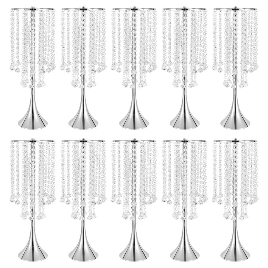 【並行輸入品】10Pcs Tabletop Luxury Silver Metal Wedding Flower Trumpet Vase,の画像