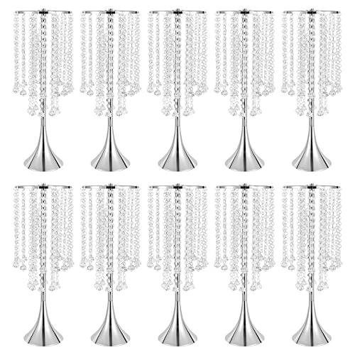【並行輸入品】10Pcs Tabletop Luxury Silver Metal Wedding Flower Trumpet Vase,の画像
