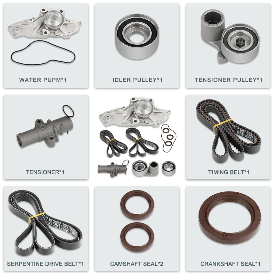 【並行輸入品】YXGOOD タイミングベルトキット ウォーターポンプ付き 2003 2018 ホンダ アコード パイロット オデッセイ リッジラ |  | 06