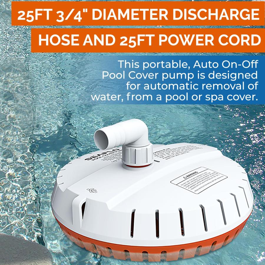 並行輸入品】SEAFLO 自動プールカバーポンプ 水除去用 115V 1000GPH 25 
