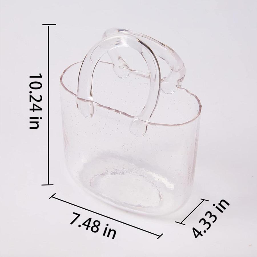 【並行輸入品】Handbag Vases for Flowers， Cute Bag Vase Glass Purse Unique Vase_3
