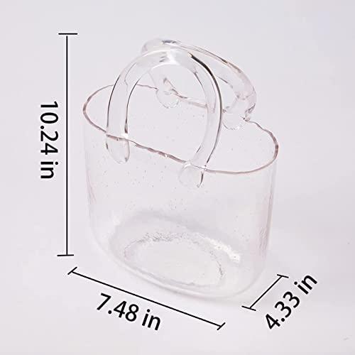 【並行輸入品】Handbag Vases for Flowers， Cute Bag Vase Glass Purse Unique Vase_4