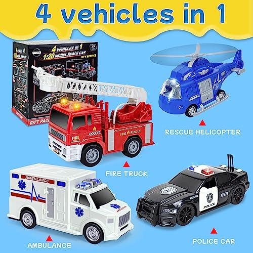 並行輸入品】Tcvents 消防車 救急車 ヘリコプター 警察車 おもちゃ
