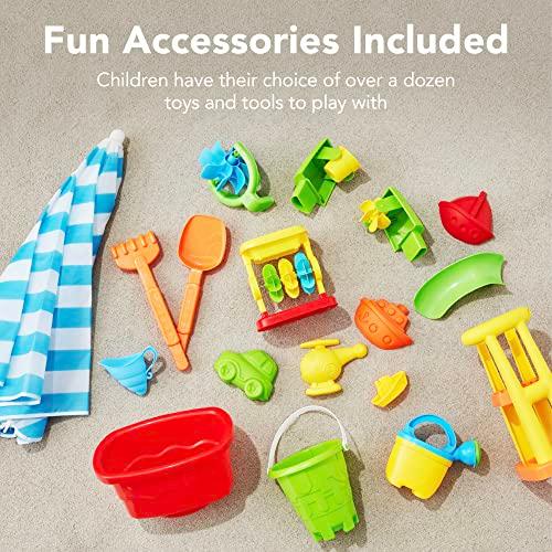 【並行輸入品】Best Choice Products 子供用 砂\u0026水 アウトドアアクティビティテーブル 子供用2イン1プレイセット アクセサリの画像