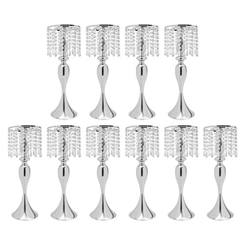 【並行輸入品】10 PCS Metal Silver Flower Vase for Wedding Table Centerpieces,の画像
