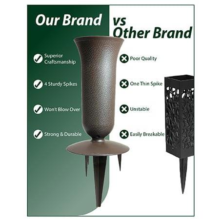 【並行輸入品】Plastic Grave Vase for Cemetery Flowers   Sturdy Spikes Plasticの画像