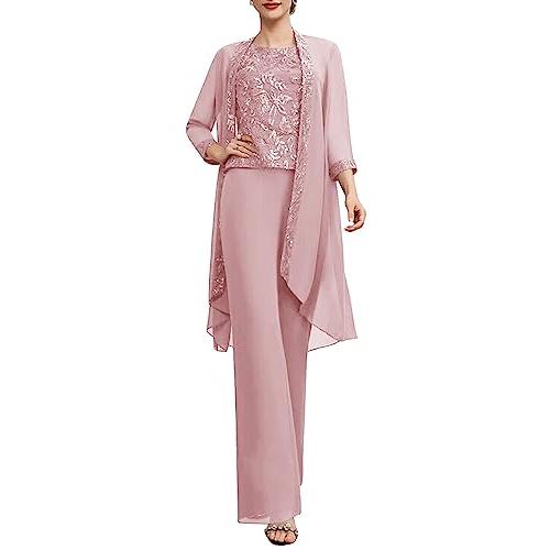 Women's 3 Pieces Mother of The Bride Pant Suits with Lace Appliq 並行輸入品｜allinone-d｜02