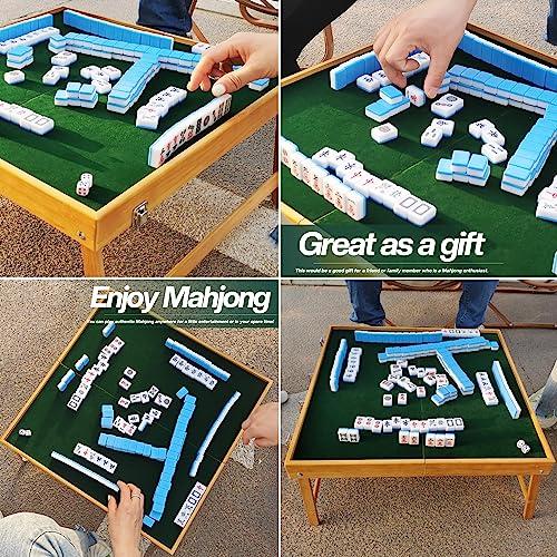 【並行輸入品】steelway 麻雀テーブル タイルセット ポータブル 麻雀ゲーム 折りたたみ式木製テーブルセット 麻雀タイル144枚 麻江タイ |  | 04