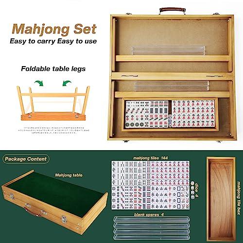 【並行輸入品】steelway 麻雀テーブル タイルセット ポータブル 麻雀ゲーム 折りたたみ式木製テーブルセット 麻雀タイル144枚 麻江タイ |  | 07