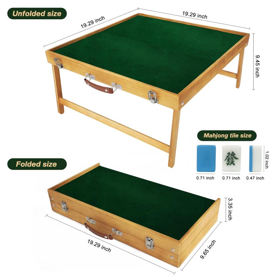 【並行輸入品】steelway 麻雀テーブル タイルセット ポータブル 麻雀ゲーム 折りたたみ式木製テーブルセット 麻雀タイル144枚 麻江タイ |  | 09