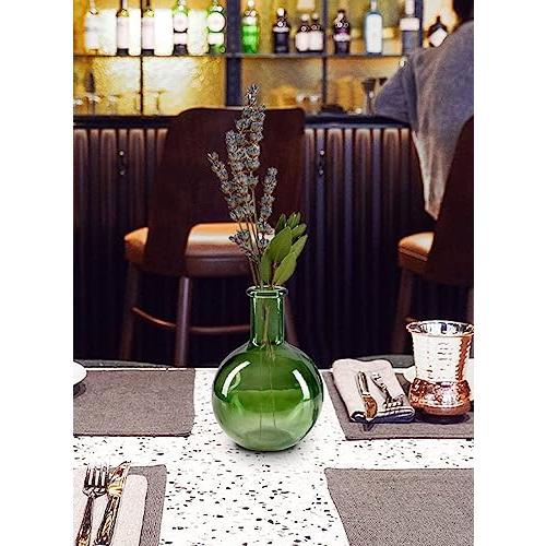 【並行輸入品】Serene Spaces Living 16個セット グリーン ボトルネック 電球 ガラス花瓶 ヴィンテージラウンド花器 コンソの画像