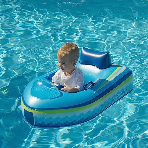 【並行輸入品】リモートコントロール電動ベビーランナーボート 究極の幼児用プールおもちゃ 親用 Remote Control Motorizedの画像