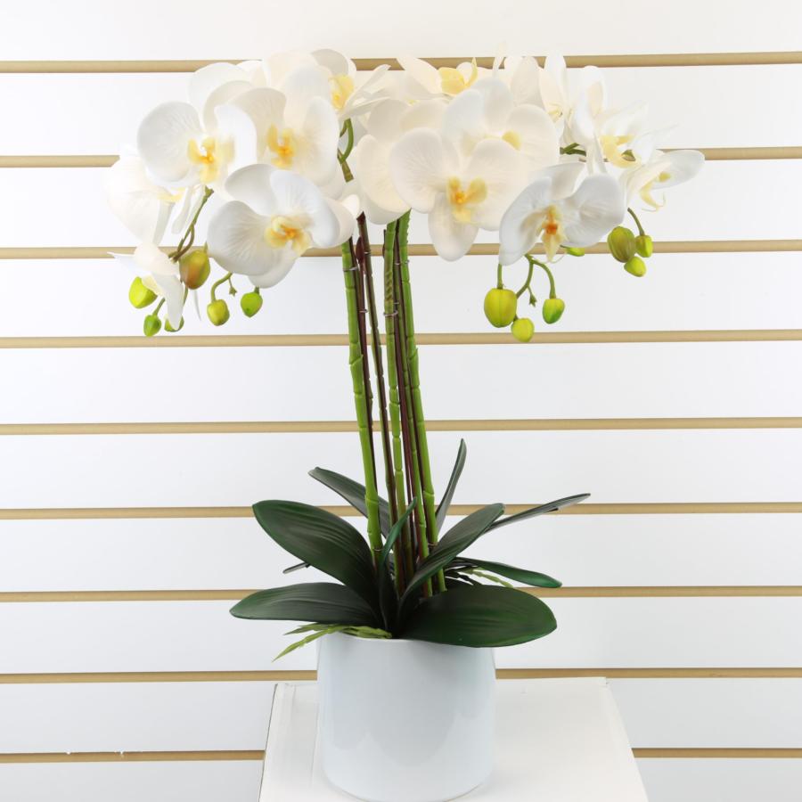 【並行輸入品】SN Decor 造花 盆栽 セラミック花瓶付き 鮮やかな蘭の花のアレンジメント 胡蝶蘭 ポット ホーム オフィス 装飾 テー_9