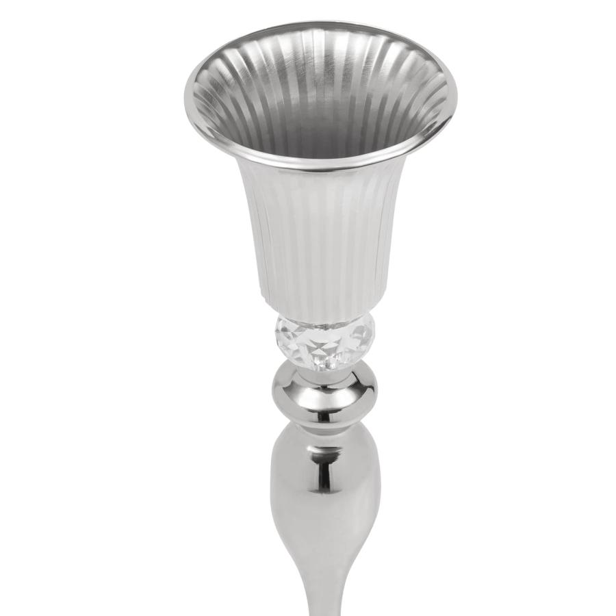 【並行輸入品】Silver Wedding Centerpieces 10 Pcs, Silver Metal Trumpet Flowerの画像