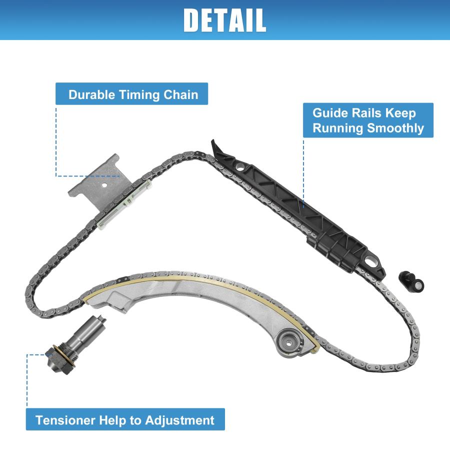 【並行輸入品】X AUTOHAUX Engine Timing Chain Kit with Chain Guide Tensioner fo_6