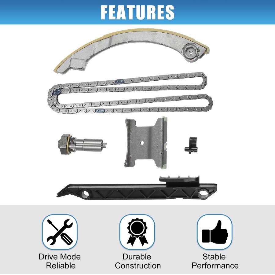 【並行輸入品】X AUTOHAUX Engine Timing Chain Kit with Chain Guide Tensioner fo_9