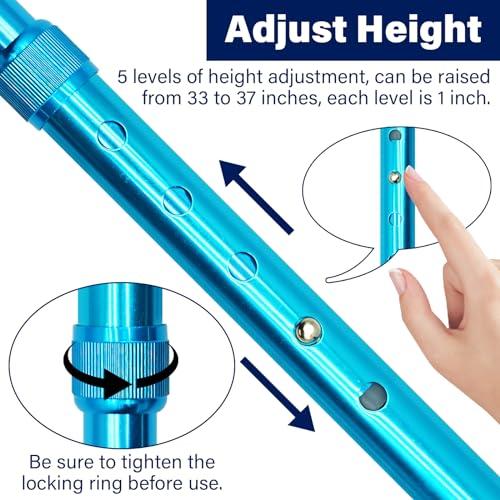 【並行輸入品】JOJHDR 高さ調節可能な折りたたみ式杖&収納バッグ&収納ロープ、安全な歩行補助具と滑り止めグリップハンドル、ポータブルで安全。 |  | 04