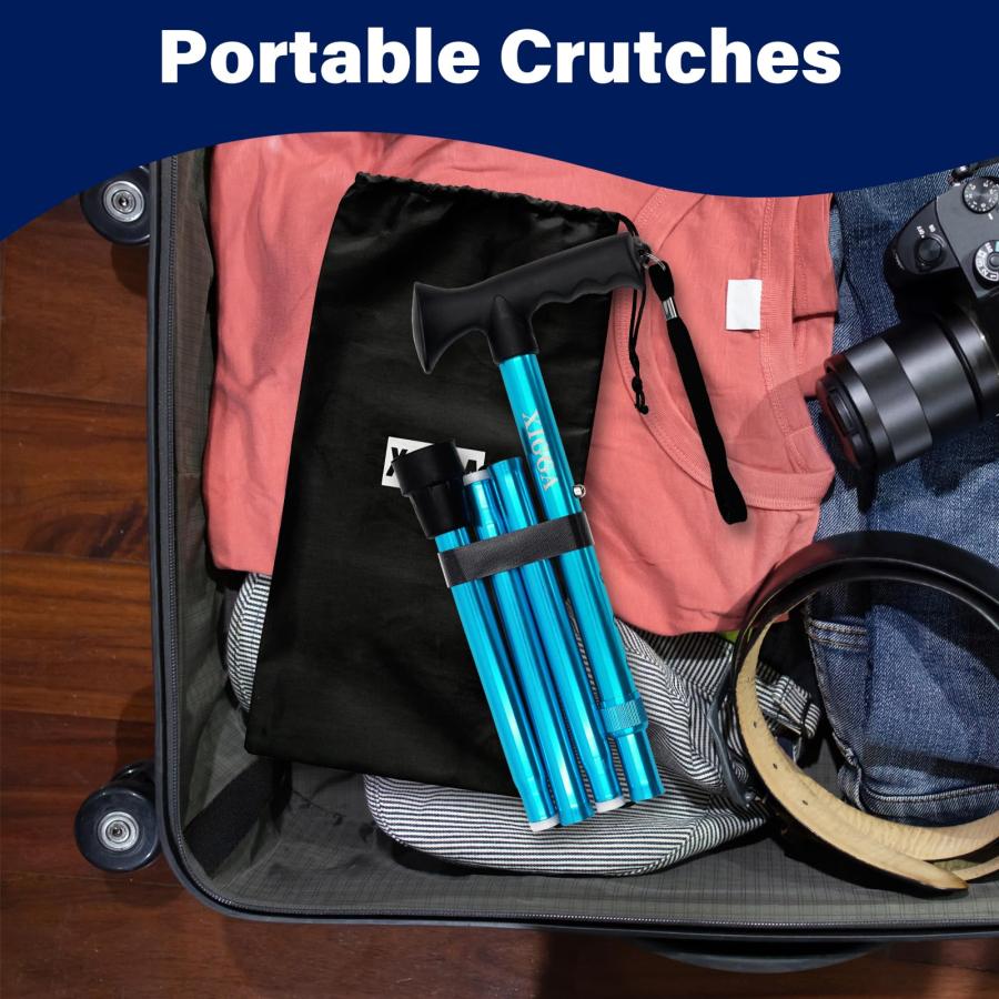 【並行輸入品】JOJHDR 高さ調節可能な折りたたみ式杖&収納バッグ&収納ロープ、安全な歩行補助具と滑り止めグリップハンドル、ポータブルで安全。 |  | 09