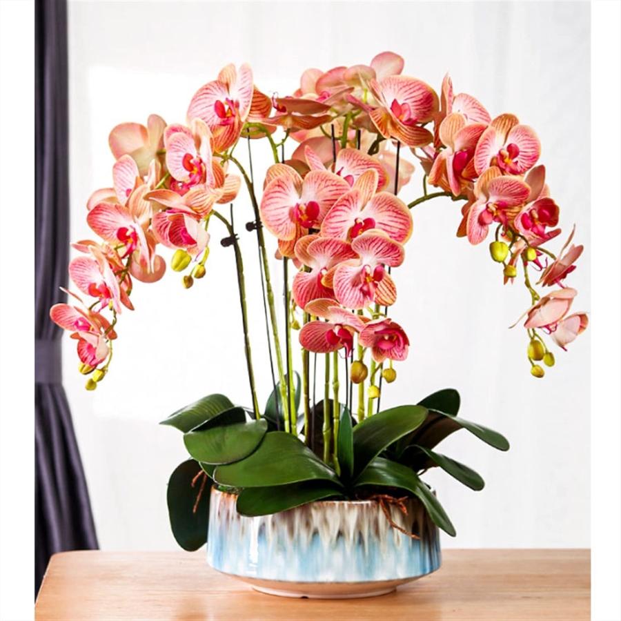 【並行輸入品】Artificial Flower in Pot Artificial Flowers Fake Phalaenopsis Boの画像