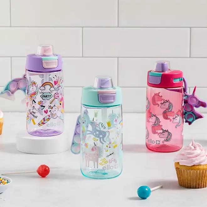 【並行輸入品】Ello Colby Pop! 14oz Tritan Kids Water Bottle with Fidget Toy, 3の画像