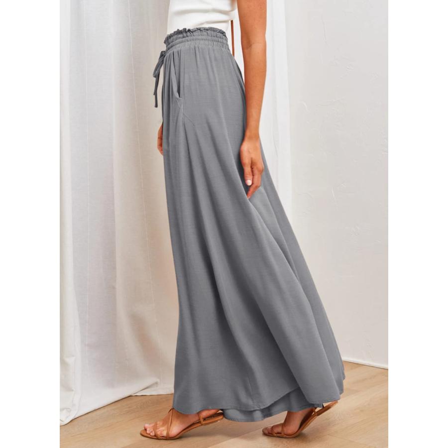 EVALESS Women's Comfy Wide Leg Pants Casual Drawstring Elastic W 並行輸入品｜allinone-d｜10