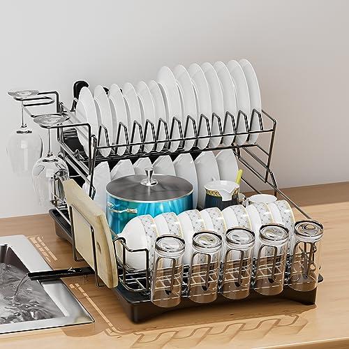 AWLYLNLL 食器乾燥ラック キッチンカウンター 2段 Dish Drying Rack, Space Saving Dish 並行輸入品｜allinone-d｜02