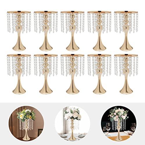 【並行輸入品】DNYSYSJ 10 Crystal Flower Holders, Wedding Table Centerpiece Vasの画像