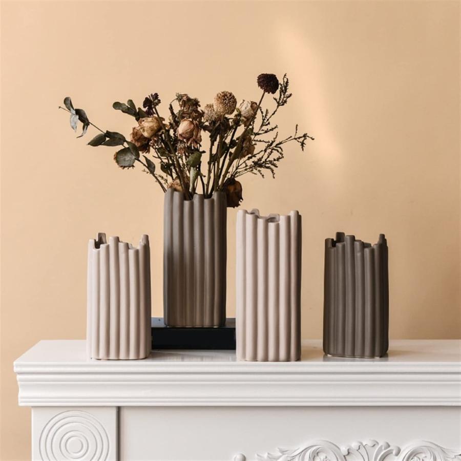 【並行輸入品】Vase Nordic Floor Vase Ceramic Flower Pot Decorative Flower Cont_6