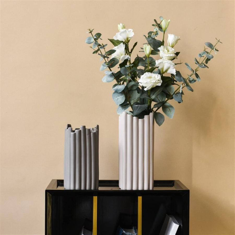 【並行輸入品】Vase Nordic Floor Vase Ceramic Flower Pot Decorative Flower Cont_9