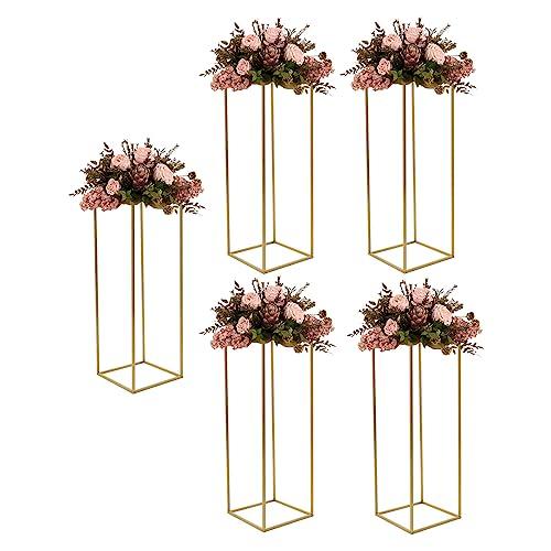 【並行輸入品】HENHAIY Flower Stand Wedding， 5X Metal Table Flower Vase Stand，_1