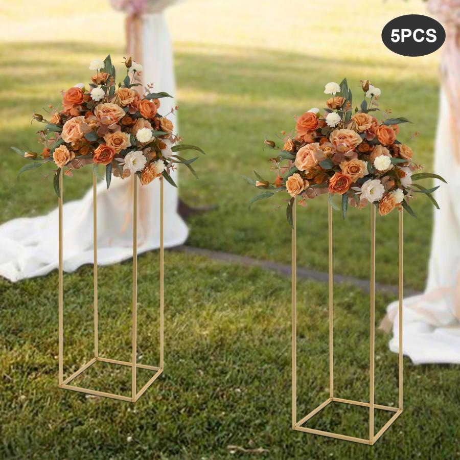 【並行輸入品】HENHAIY Flower Stand Wedding， 5X Metal Table Flower Vase Stand，_3