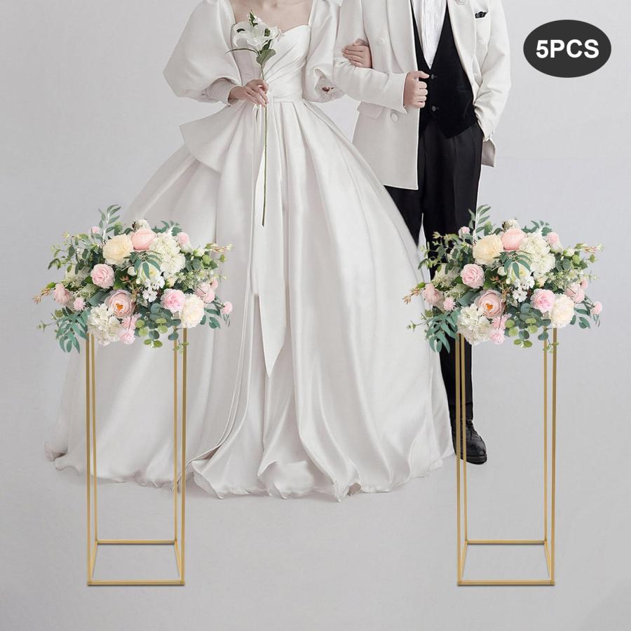 【並行輸入品】HENHAIY Flower Stand Wedding， 5X Metal Table Flower Vase Stand，_6