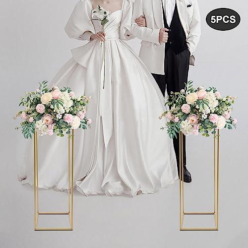 【並行輸入品】HENHAIY Flower Stand Wedding， 5X Metal Table Flower Vase Stand，_7