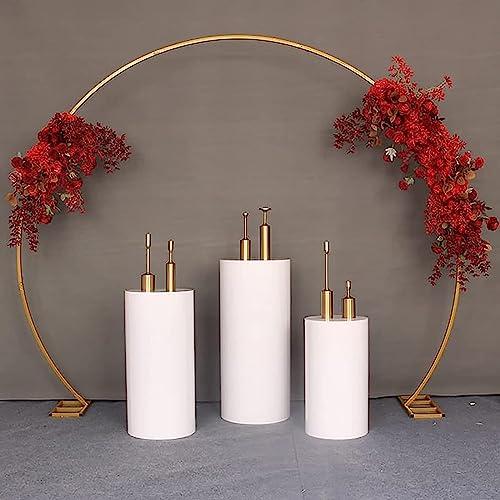 【並行輸入品】SJUENSXH 3PCS White Round Cylinder Pedestal Stands for Parties,の画像