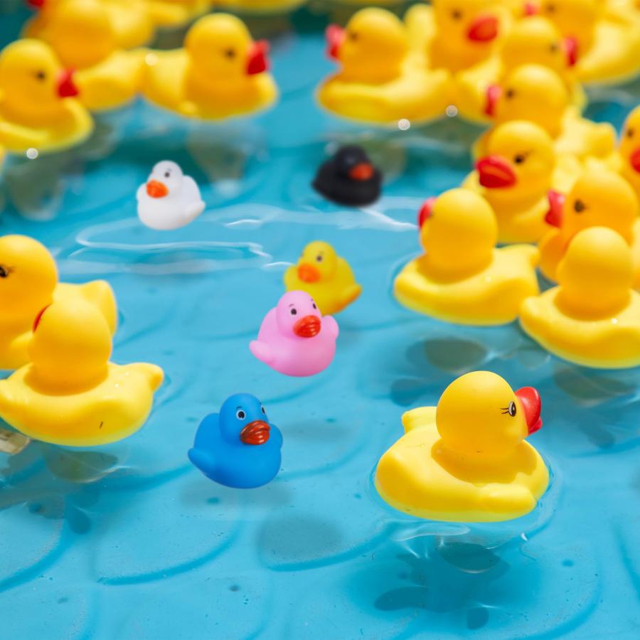 【並行輸入品】Relaxdays Bath Ducks, Set of 48, Children's Toys, 6 Different Coの画像