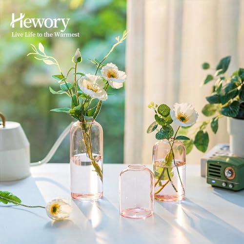 【並行輸入品】Hewory 吹きガラス花瓶 花用 モダン小型ガラス花瓶 センターピース用 12個セット ミニピンク バルク花瓶 ウェディングパー |  | 04