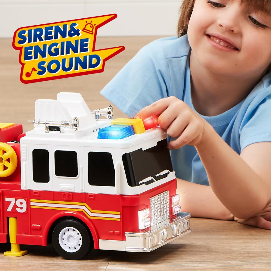 【並行輸入品】JOYIN 特大 33インチ はしご 消防車 おもちゃ 子供用 3歳以上   ライト、サイレン、ホース、ポンプ。 JOYIN Exの画像