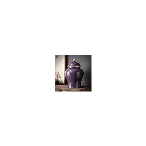 【並行輸入品】Purple Ceramic Ginger Jar Vase With Lid,Traditional Chinese Decoの画像
