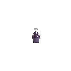 【並行輸入品】Purple Ceramic Ginger Jar Vase With Lid,Traditional Chinese Decoの画像