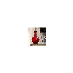 【並行輸入品】Red Ceramic Flower Vase Ginger Jars for Home Decor, Dried Flowerの画像