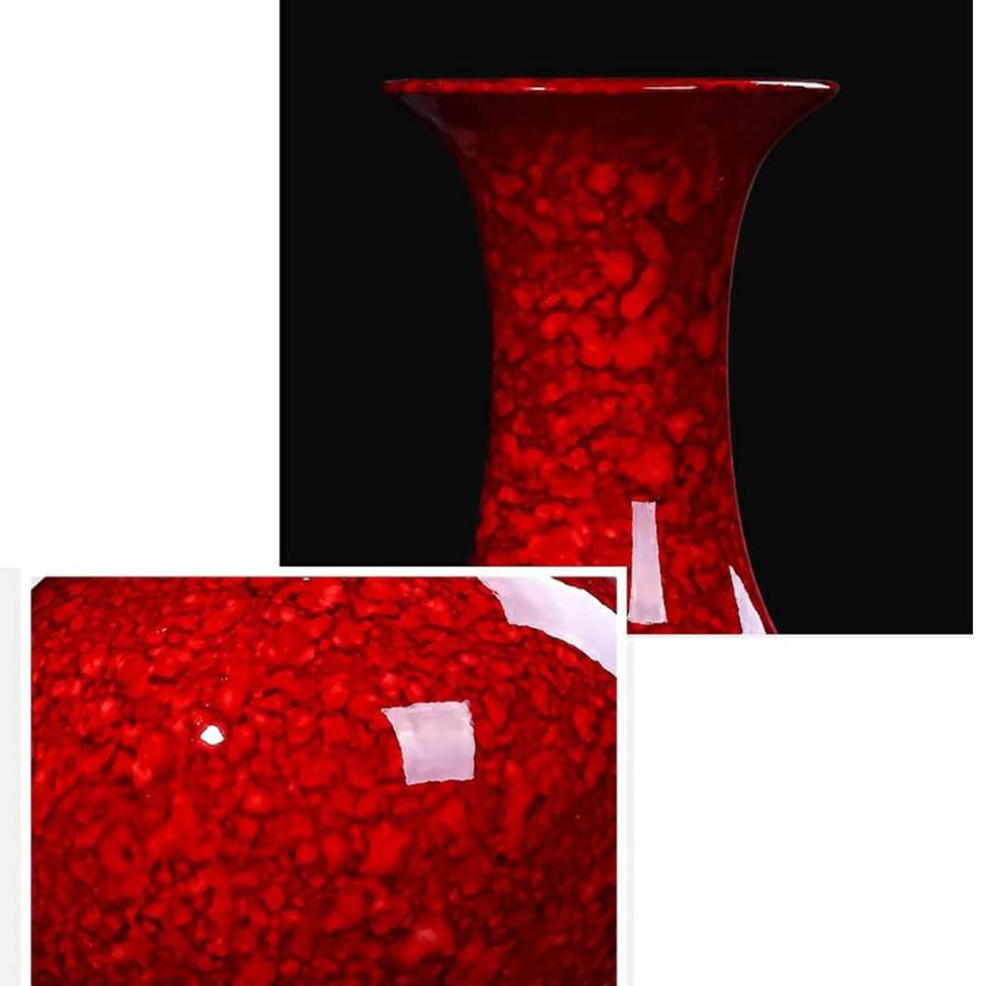 【並行輸入品】Red Ceramic Flower Vase Ginger Jars for Home Decor, Dried Flowerの画像