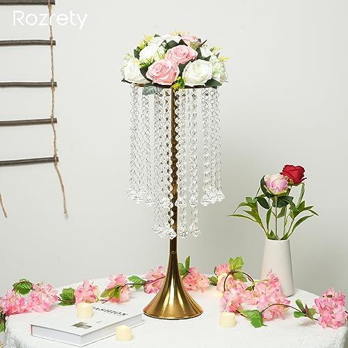 【並行輸入品】Rozrety テーブル用ゴールドセンターピース 4個 ウェディングセンターピース テーブル用花瓶 高さ22インチ メタルクリスタ_7