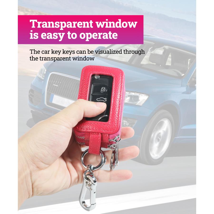 【並行輸入品】Zlirfy カーキーカバー レザーカーキーフォブケース カーアクセサリーキーフォブプロテクター 車両リモートキーフォブ カーキー