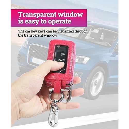 【並行輸入品】Zlirfy カーキーカバー レザーカーキーフォブケース カーアクセサリーキーフォブプロテクター 車両リモートキーフォブ カーキー