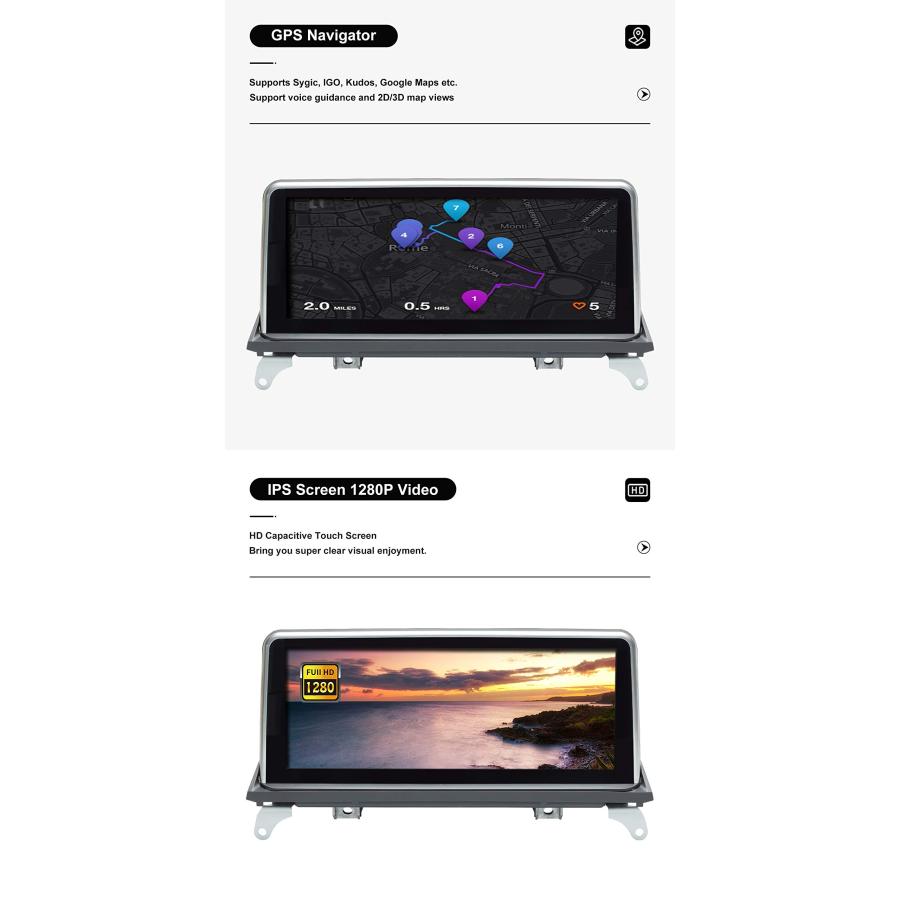 【並行輸入品】Car GPS Navigator Android 12 Auto Stereo for BMW X5 E70 X6 E71 w_9