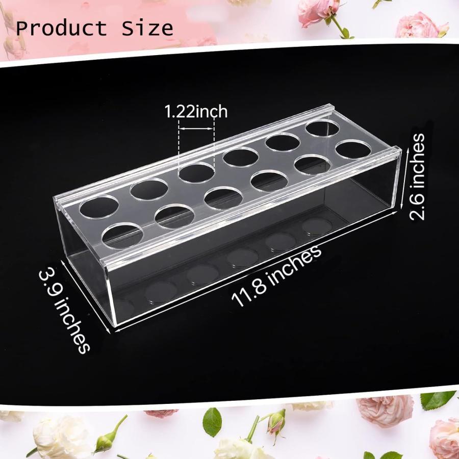 【並行輸入品】Tystuvyt 花瓶 アクリル 長方形 花柄 センターピース ダイニングテーブル用 24インチ 12穴 長方形アクリル花瓶_3