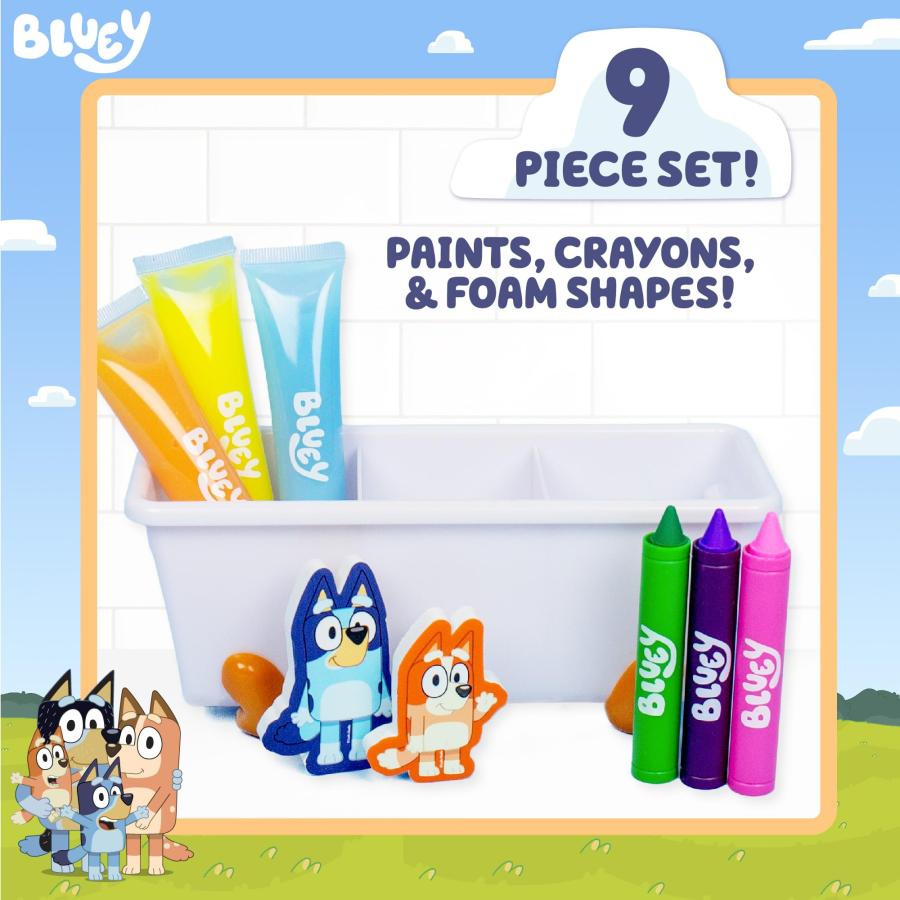 【並行輸入品】Bluey Bath Creations, 9 Piece Bluey Activity Set, Fun Bluey Bathの画像