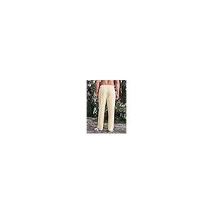 【並行輸入品】PASLTER Mens Casual Cotton Linen Pants Loose Fit Elastic Waist Y_8